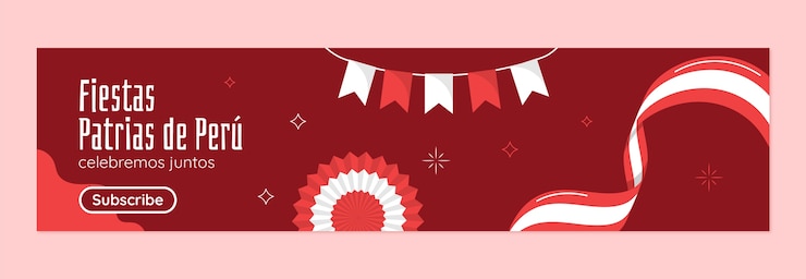 Vector gratuito banner de contracción de fiestas patrias peru dibujado a mano