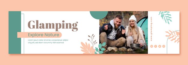 Banner de contracción de glamping plano