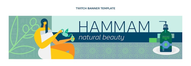 Banner de contracción de hammam de textura dibujada a mano