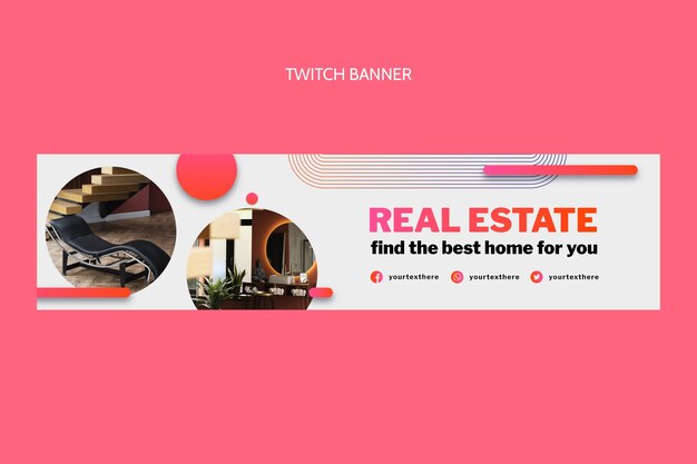 Banner de contracción inmobiliaria degradado