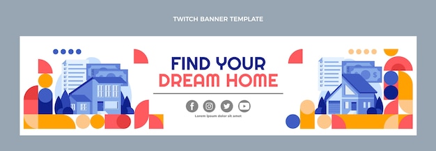 Banner de contracción inmobiliaria de diseño plano