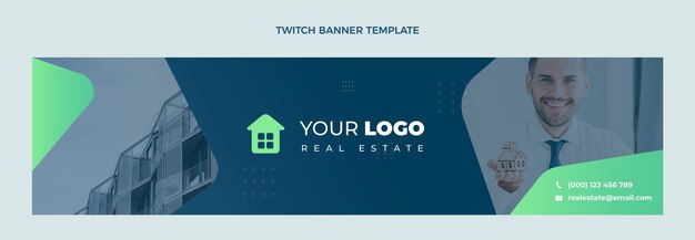 Banner de contracción inmobiliaria geométrica abstracta de diseño plano