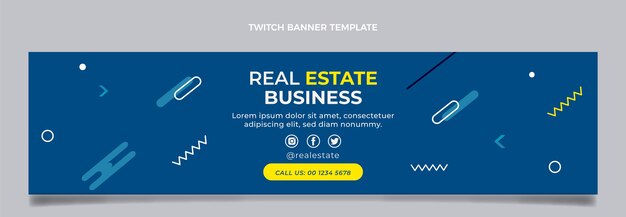 Banner de contracción inmobiliaria geométrica