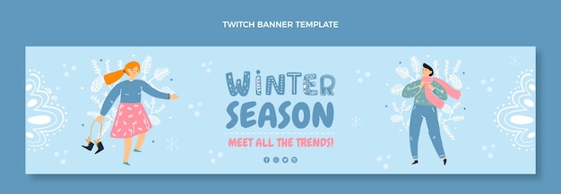 Banner de contracción de invierno dibujado a mano