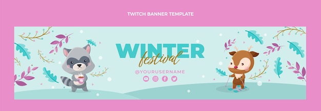 Vector gratuito banner de contracción de invierno plano dibujado a mano