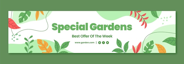 Banner de contracción de jardinería plana
