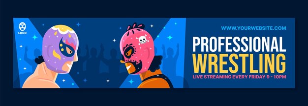 Banner de contracción de lucha libre dibujada a mano