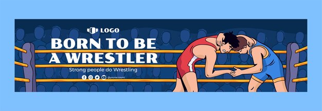 Banner de contracción de lucha libre dibujado a mano