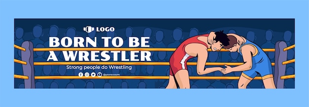 Banner de contracción de lucha libre dibujado a mano