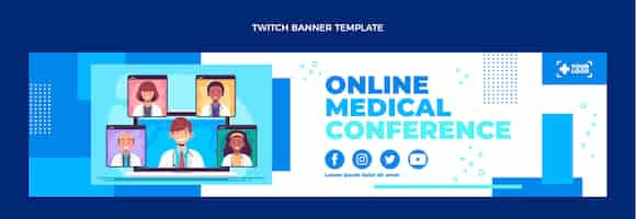 Vector gratuito banner de contracción médica de diseño plano