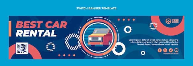 Vector gratuito banner de contracción de mejor alquiler de autos de diseño plano