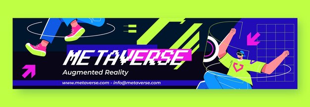 Banner de contracción de metaverso dibujado a mano