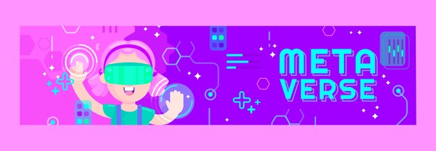 Banner de contracción de metaverso de diseño plano