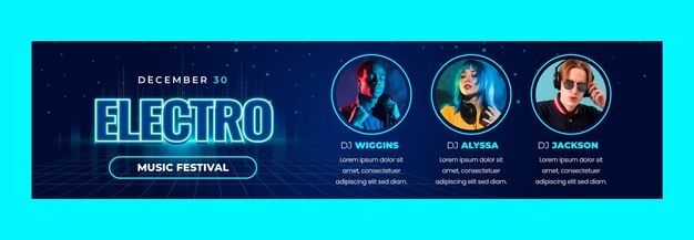 Vector gratuito banner de contracción de música electrónica degradada