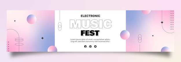 Vector gratuito banner de contracción de música electrónica degradada