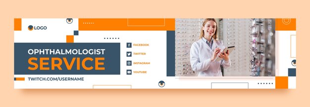 Banner de contracción de oftalmólogo mínimo de diseño plano
