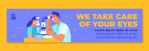 Banner de contracción de oftalmólogo mínimo de diseño plano
