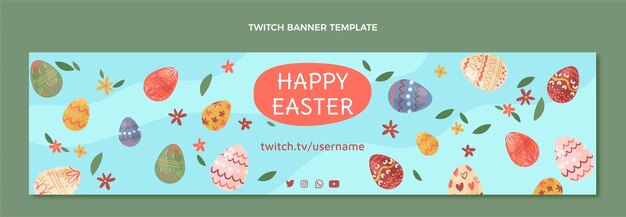 Banner de contracción de pascua dibujado a mano
