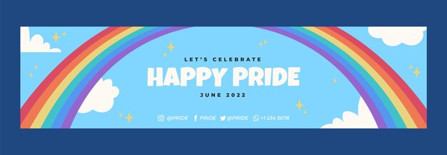Banner de contracción plana del mes del orgullo
