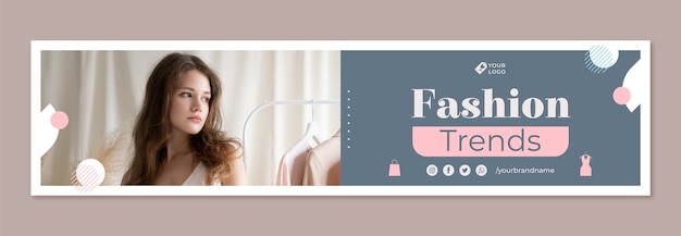 Banner de contracción de plantilla de boutique minimalista de diseño plano