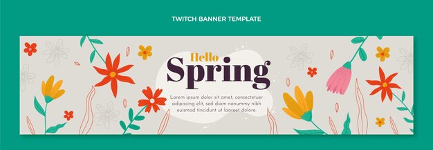 Banner de contracción de primavera dibujado a mano