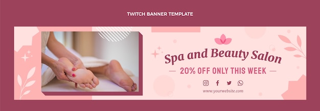 Vector gratuito banner de contracción de spa de diseño plano