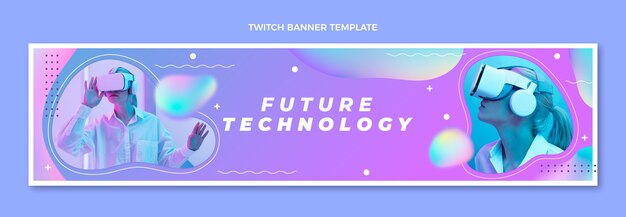 Banner de contracción de tecnología fluida abstracta degradado