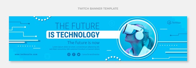 Banner de contracción de tecnología mínima de diseño plano