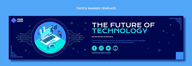 Banner de contracción de tecnología mínima de diseño plano