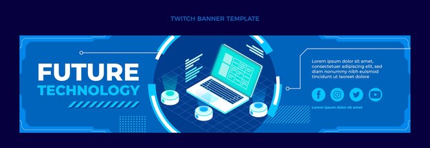 Banner de contracción de tecnología mínima plana