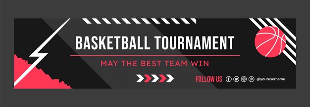 Banner de contracción del torneo de baloncesto de diseño plano