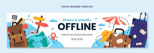 Banner de contracción de viaje de diseño plano