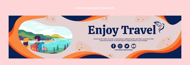 Banner de contracción de viaje de diseño plano