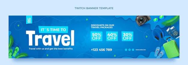 Banner de contracción de viaje realista