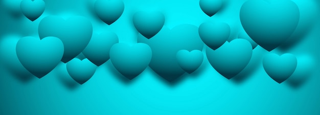 Banner de corazones 3d