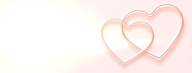 Banner de corazones hermosos con espacio de texto