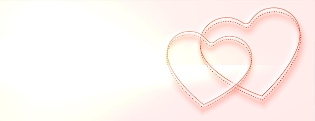 Banner de corazones hermosos con espacio de texto