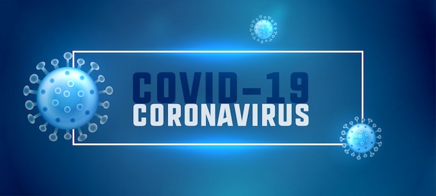 Banner de coronavirus covid-19 con diseño de células virales