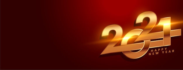 Banner creativo de año nuevo con números 2021.