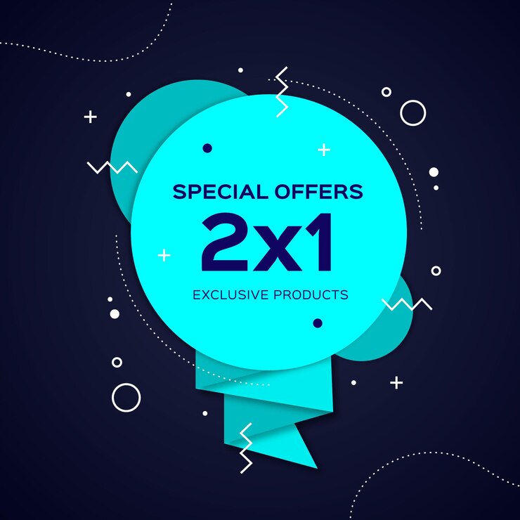 Vector gratuito banner cuadrado de promoción con oferta comercial.