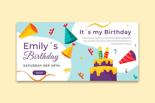 Vector gratuito banner de cumpleaños para niños