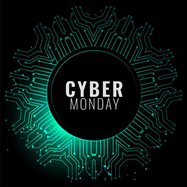 Banner de Cyber Monday en banner de estilo digital