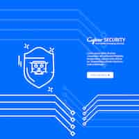 Vector gratuito banner de cyber ​​security