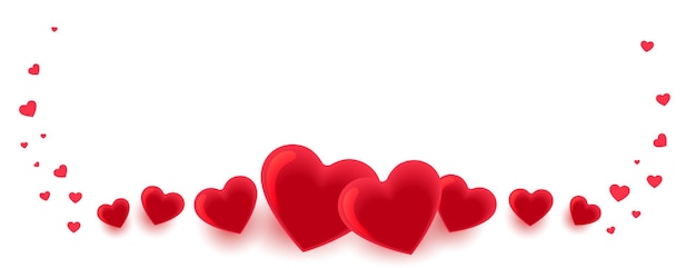Vector gratuito banner de decoración de corazones para el día de san valentín