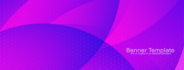 Vector gratuito banner decorativo de estilo de onda de color violeta moderno