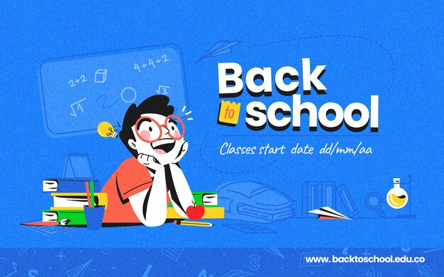 Banner detallado de regreso a la escuela