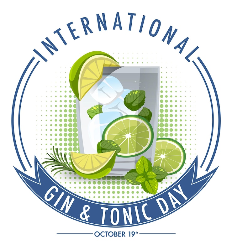 Vector gratuito banner del día internacional del gin tonic