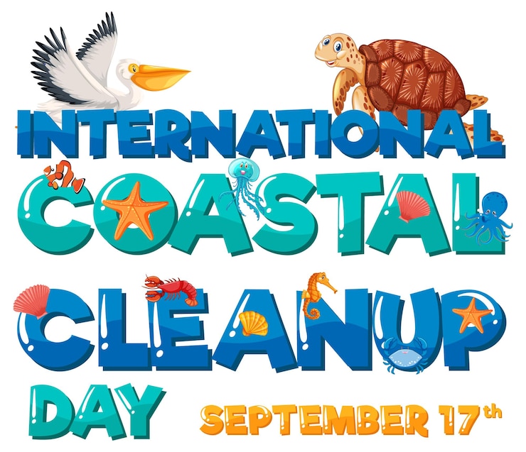 Vector gratuito banner del día internacional de la limpieza costera
