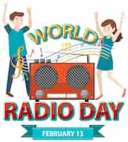 Vector gratuito banner del día mundial de la radio