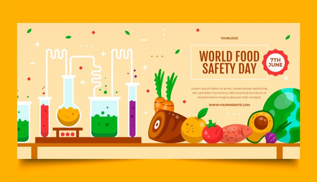 Vector gratuito banner del día mundial de la seguridad alimentaria dibujado a mano